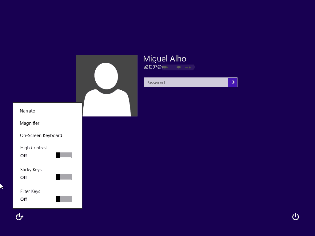 Iniciação ao Windows 8 Menu de acessibilidade