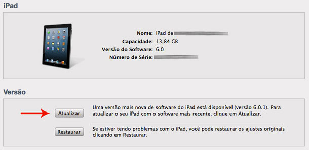 Atualize iPad e iPhone ao iOS 6.0.1 via iTunes
