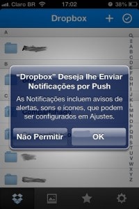 Dropbox - notificações push