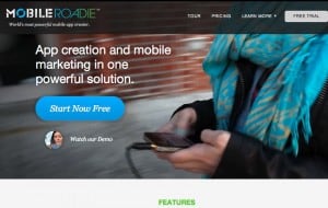 criar aplicativos móveis MobileRoadie