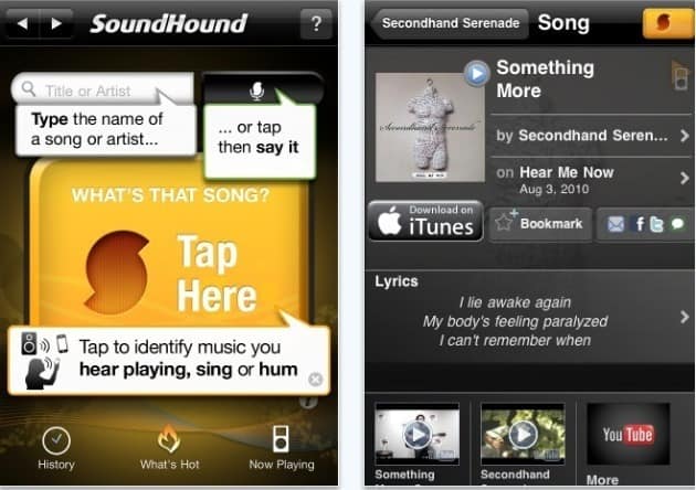 aplicativos de música para o iPhone soundhound