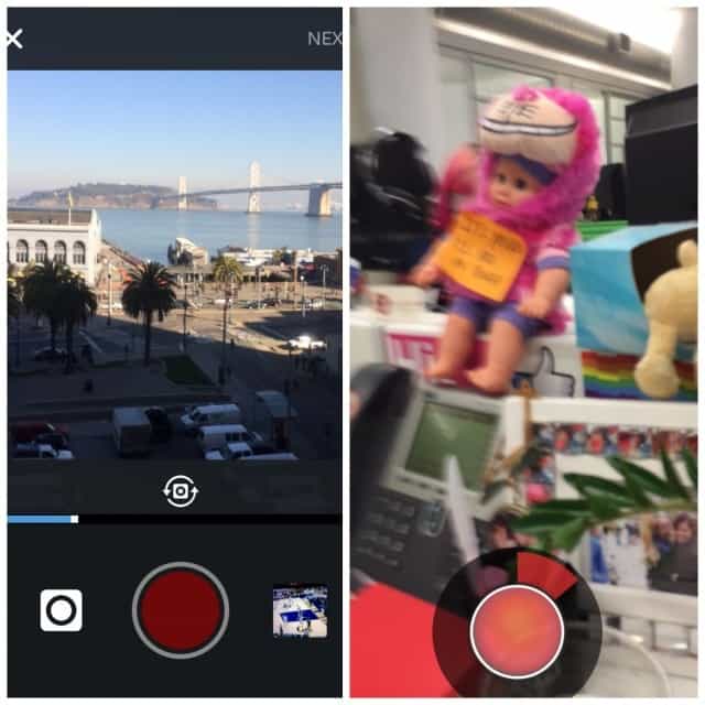 Instagram vs Snapchat gravando um vídeo