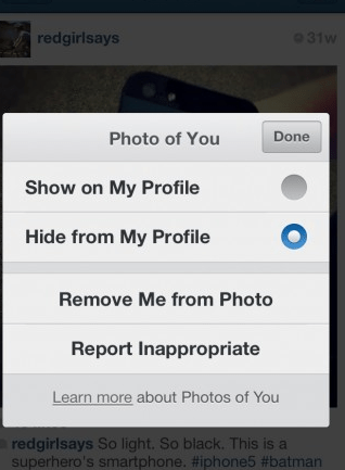 truques e dicas para Instagram Remover Tag