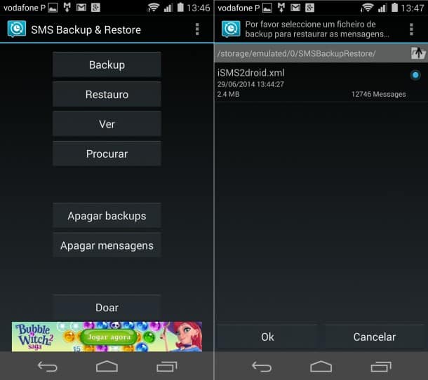 restaurar mensagens do iphone no Android