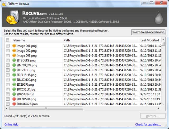 recover files recuva