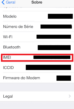descobrir o IMEI iphone