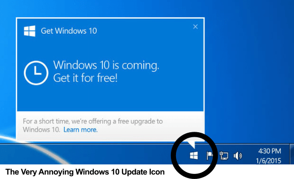 Notificações para atualizar Windows 10