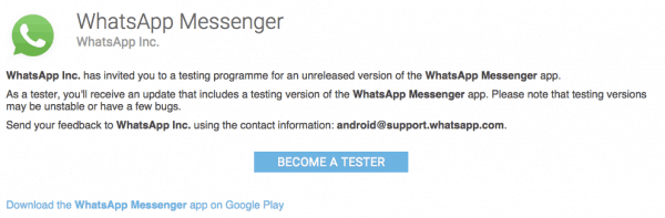 como ser beta tester whatsapp