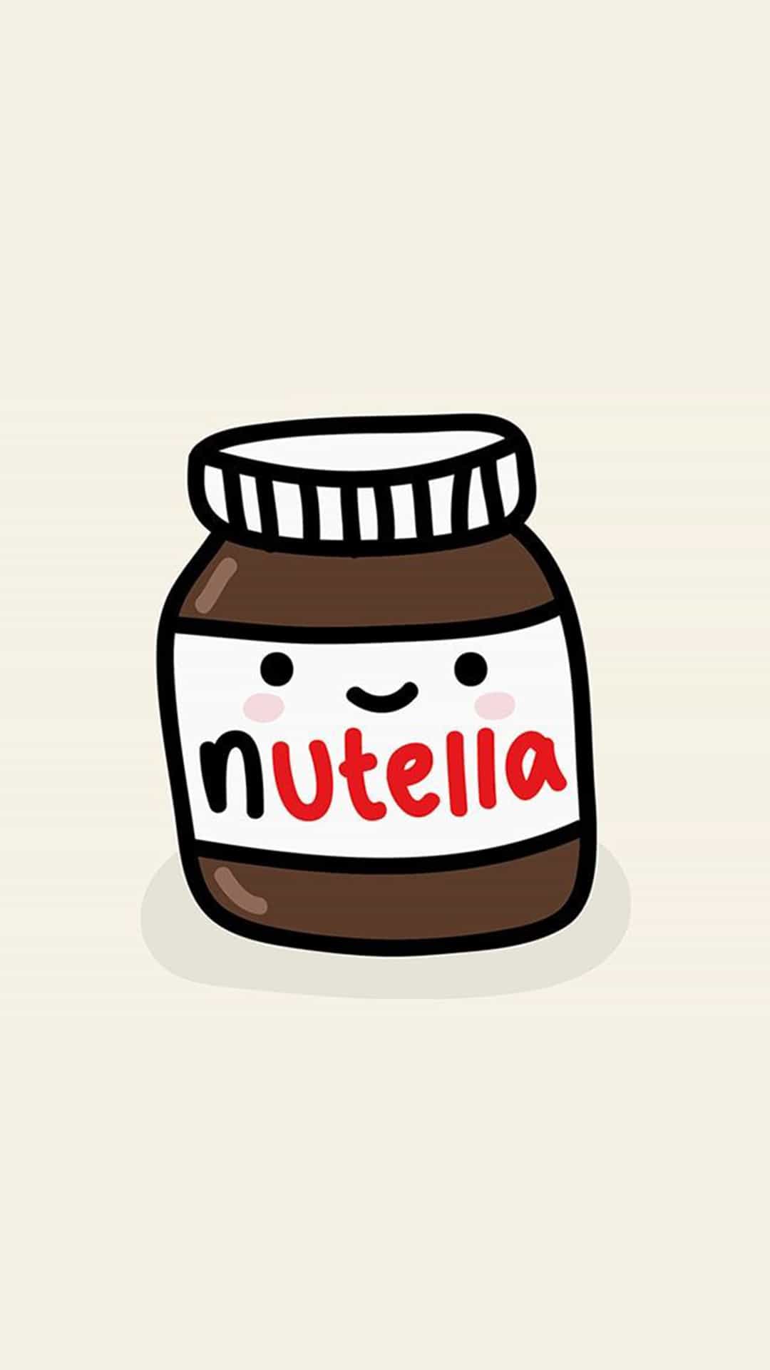Cute Nutella Jar Illustration Android Wallpaper