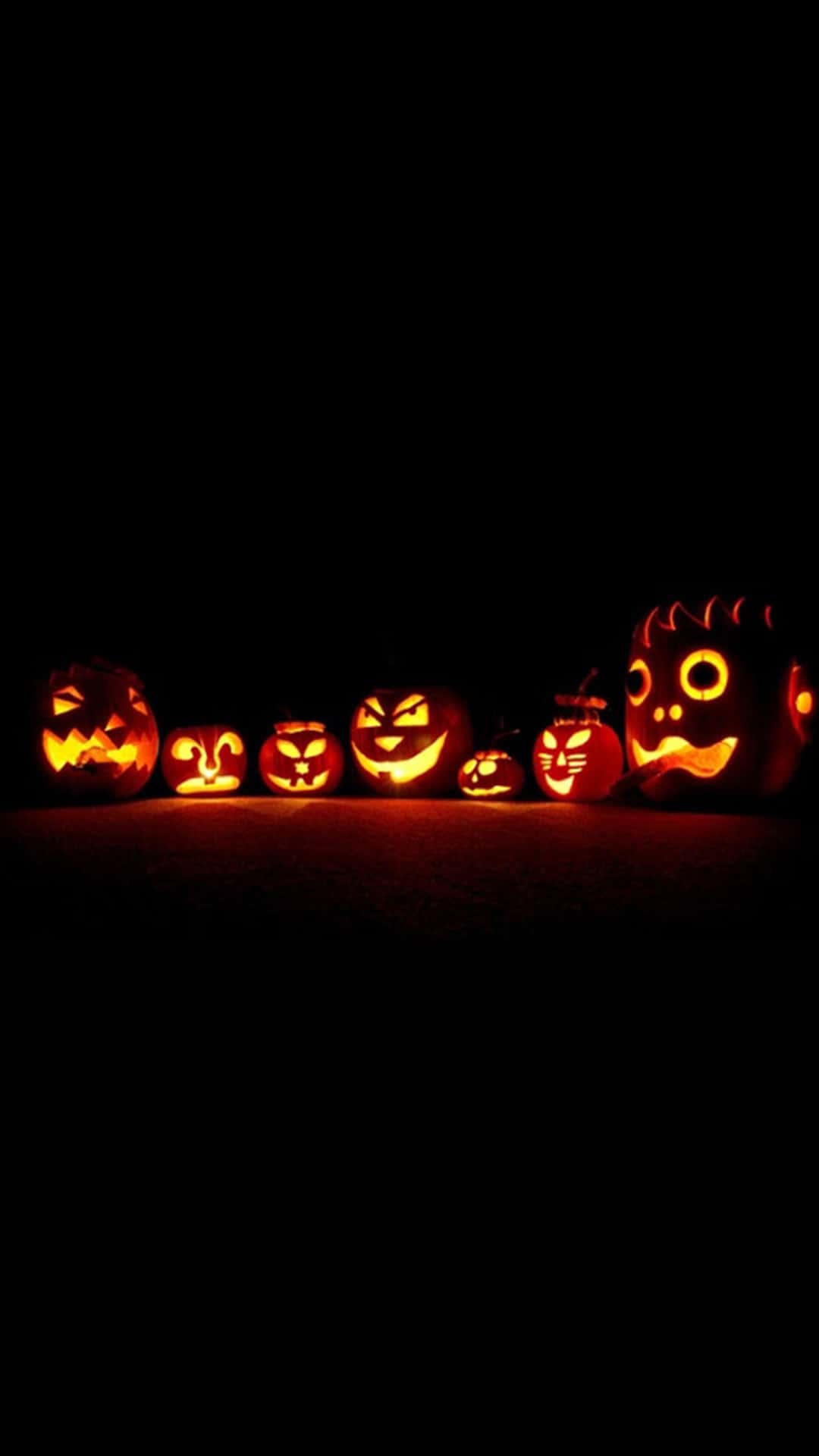 Glowing Halloween Pumpkins Android Wallpaper