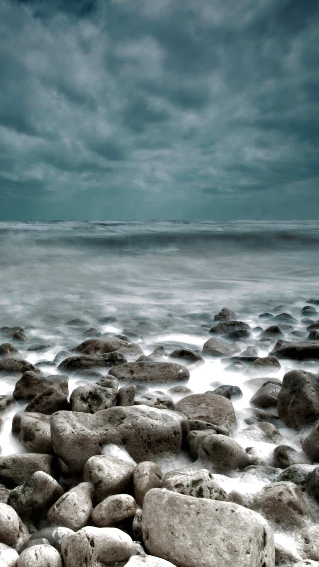 Rough Sea Rocks Waves Lockscreen Android Wallpaper