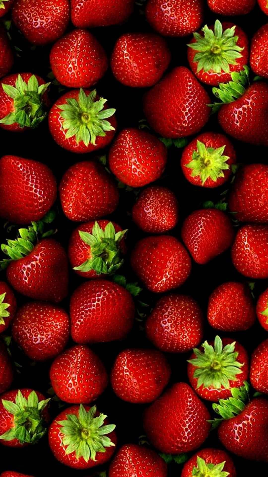 Strawberries Pattern Red Fruit Android Wallpaper