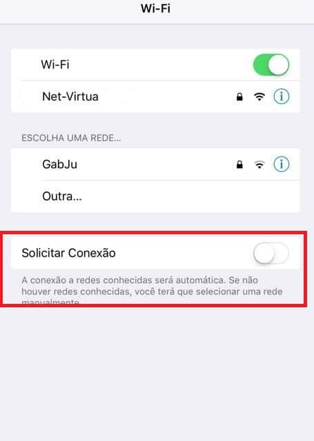 solicitar conexão wi-fi