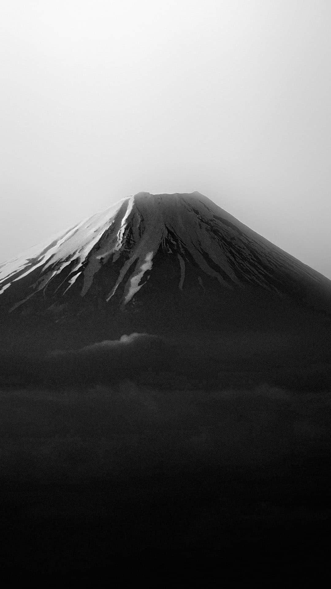 Mount Fuji Japan Black White Android Wallpaper