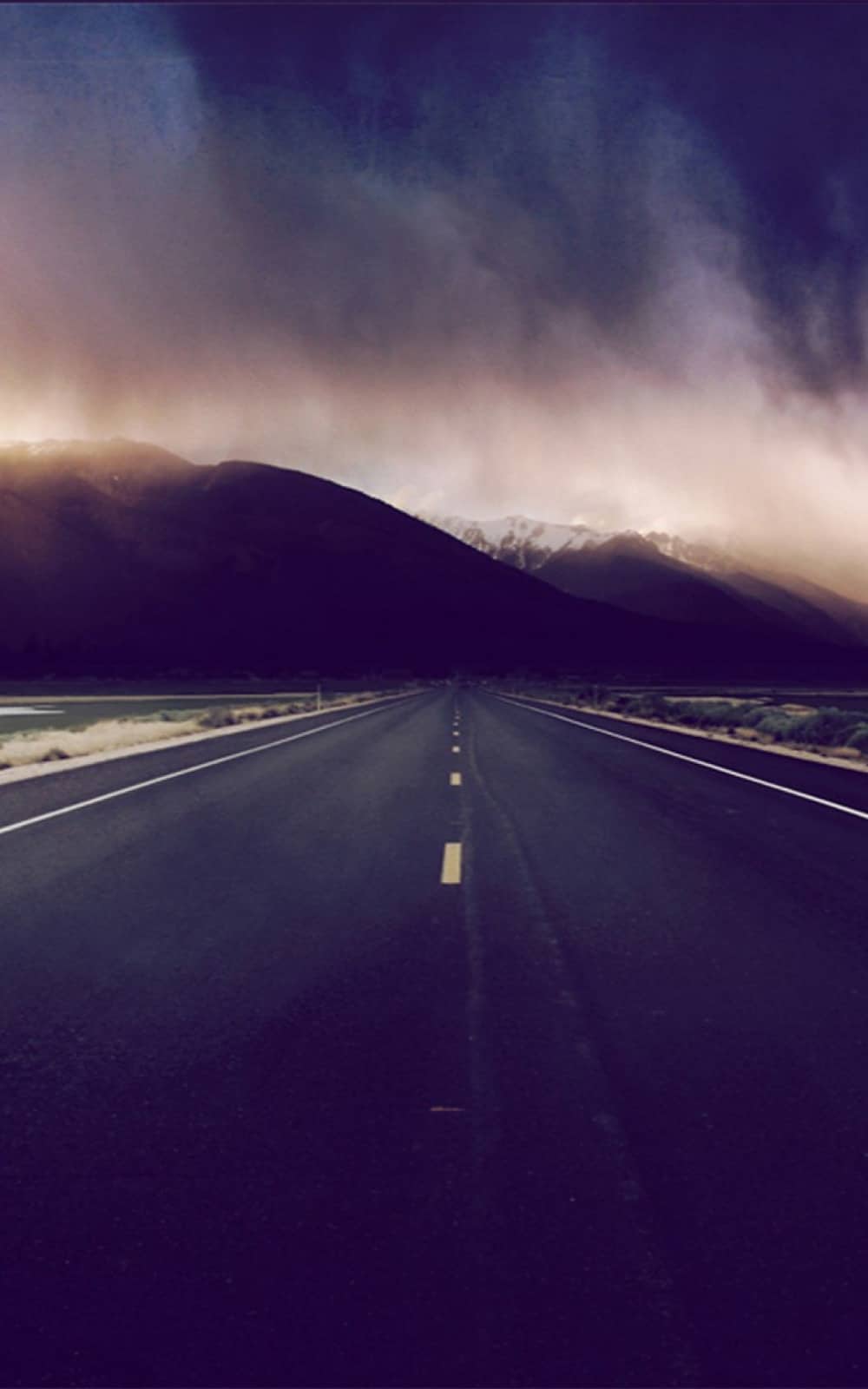Mountain Highway Foggy Horizon Android Wallpaper