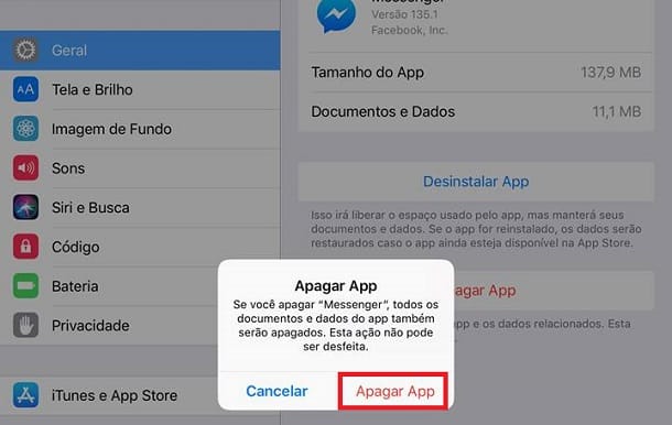 apagar app