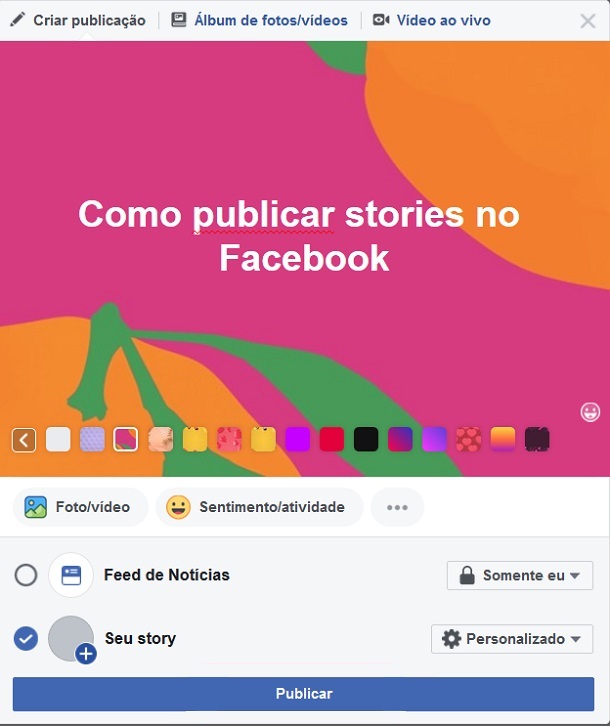 postar-facebook-stories-no-pc-publicar