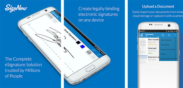 apps para assinar documentos signnow