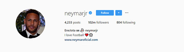 frases para bio do Instagram Neymar