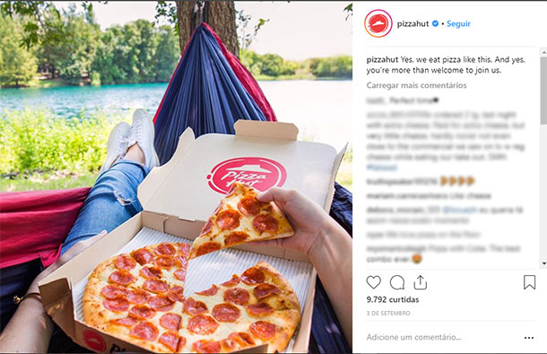 Ideias de posts para Instagram Pizza Hut