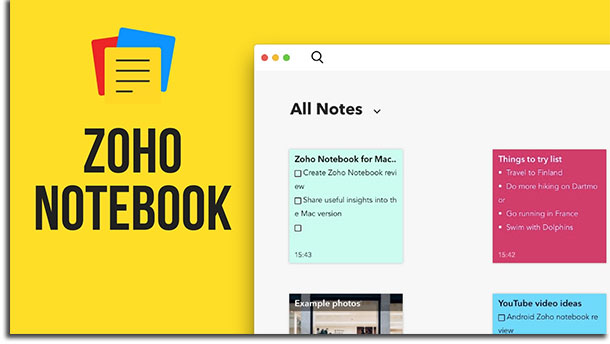 apps de anotações zoho notebook