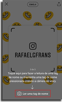 tag de nome no instagram escaneando