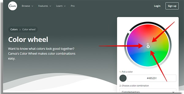 color wheel 2 how to use Canva