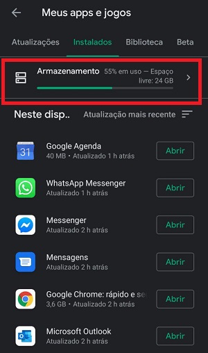 apps instalados no android