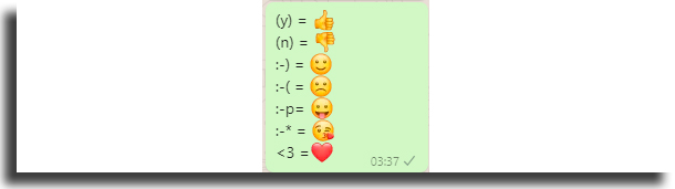 Texto em emojis atalhos para o WhastApp Web