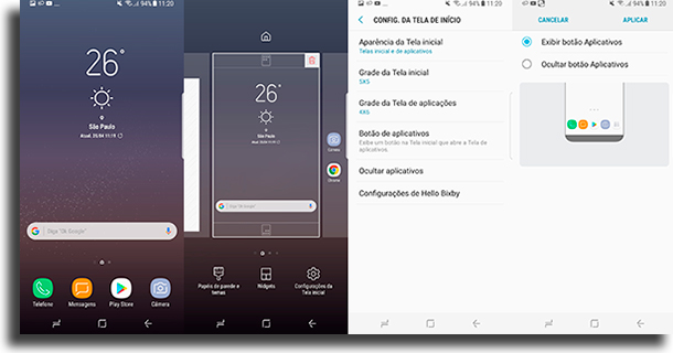 O ícone da gaveta de aplicações está faltando problemas do Galaxy S9