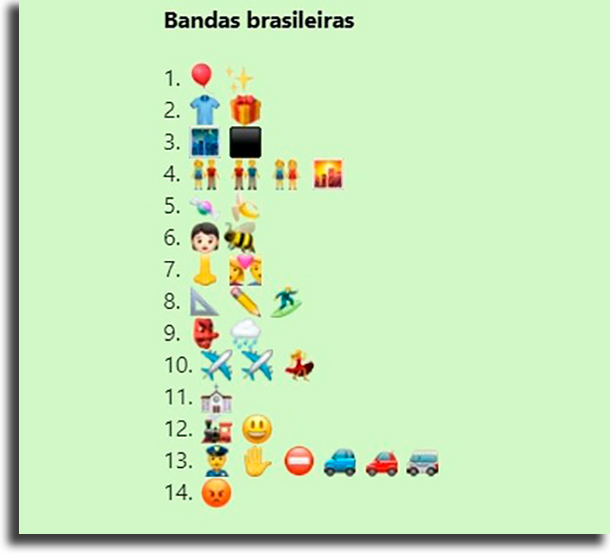 Desafio das bandas brasileiras melhores brincadeiras de desafios para WhatsApp