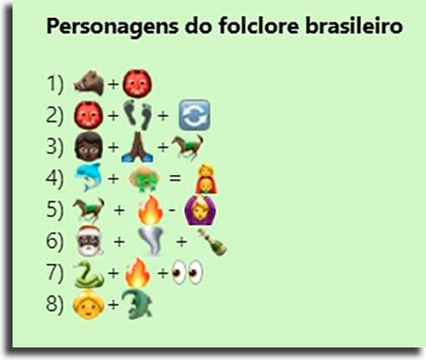 Desafio dos personagens do folclore brasileiro melhores brincadeiras de desafios para WhatsApp