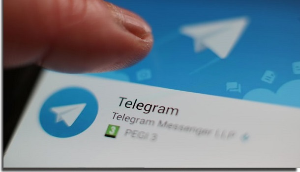 tela de celular mostrando a página do telegram em loja de apps