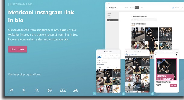 Metricool Instagram bio link tools