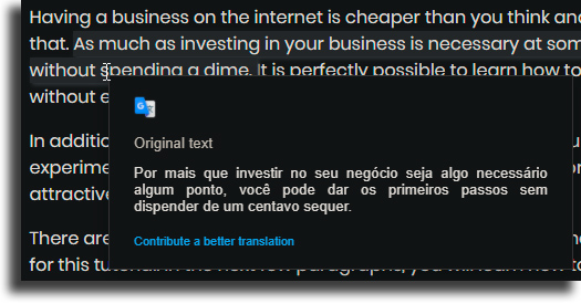 pop-up como usar a extensão do Google Tradutor no Chrome