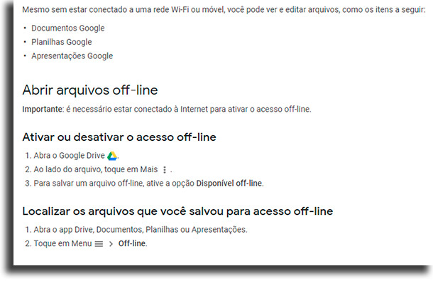 Como fazer isso no smartphone? Google Drive offline