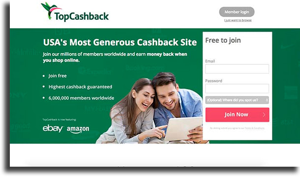 TopCashback make money online