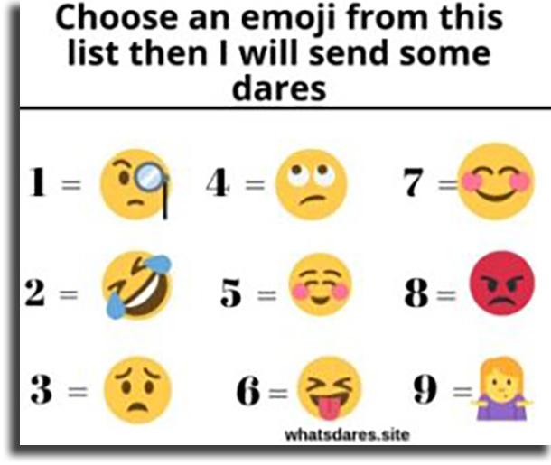 Emoji dare 2 best WhatsApp dares