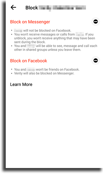 mobile 3 blocked on Facebook Messenger