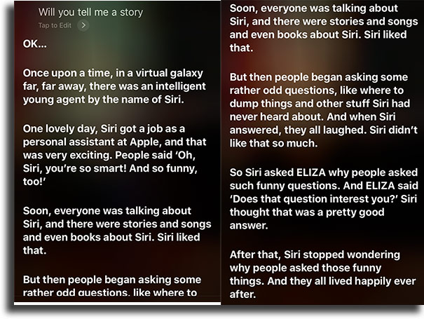 Tell me a story funny things to tell siri