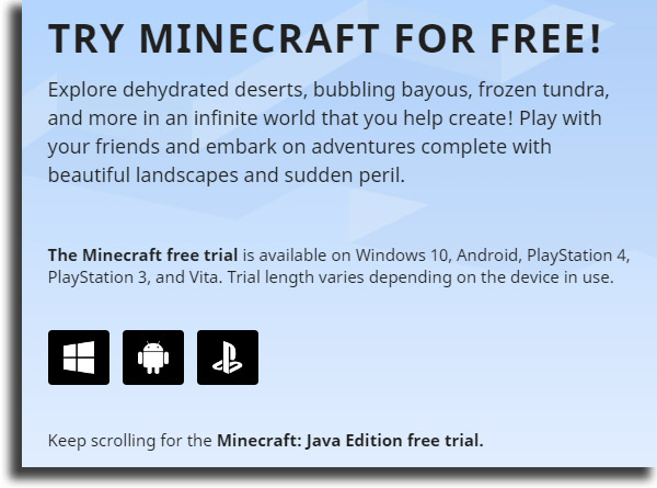 download play Minecraft for free
