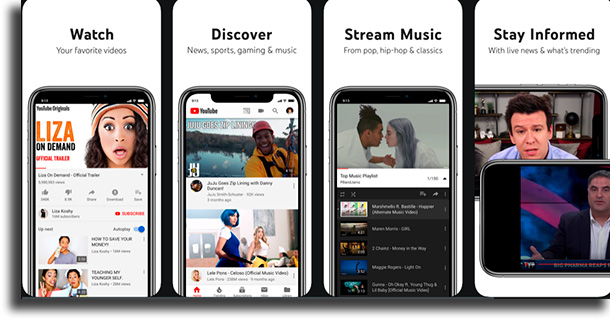 YouTube movie streaming apps on iPhone