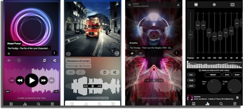 escuchar música sin conexión en Android poweramp