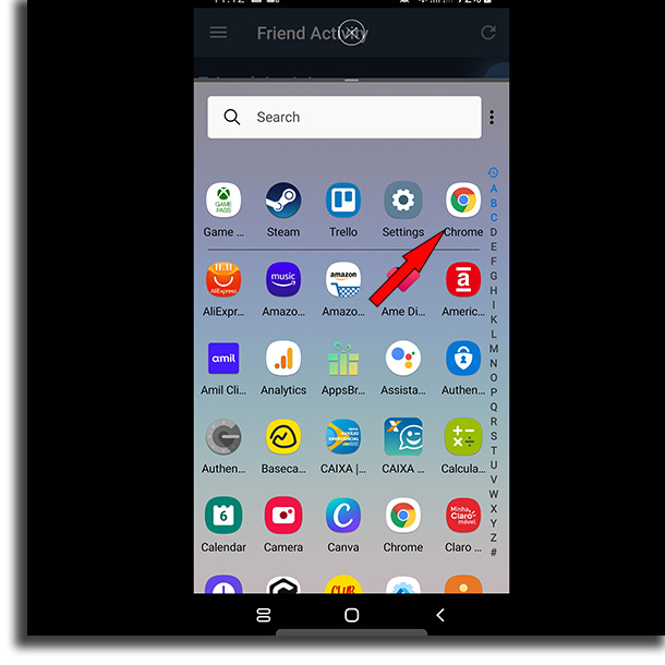 Select secondary app split-screen on Android