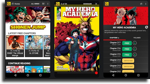 Shonen Jump manga apps for Android