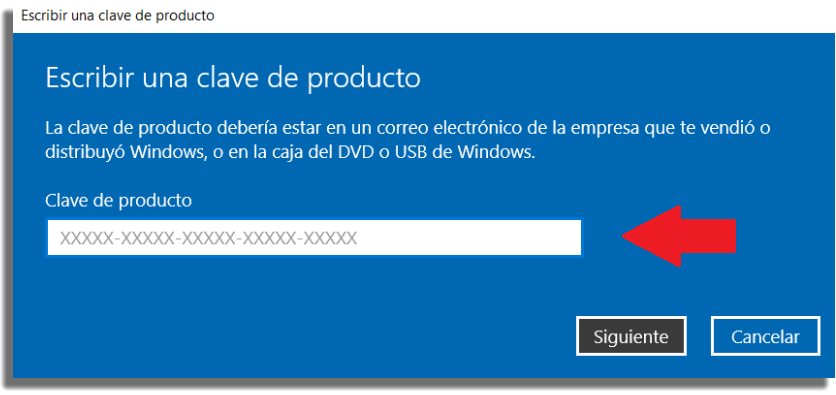 licencia Windows clave del producto
