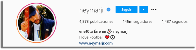 Latinos con más seguidores en Instagram Neymar
