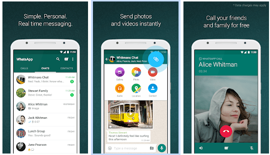 WhatsApp store page. This app seems simple, but it can deplete the battery of your phone