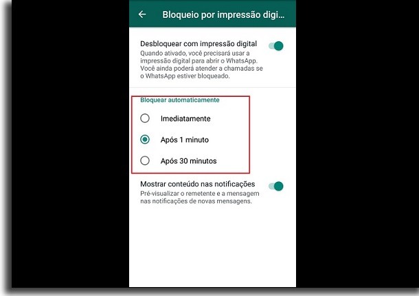 tempo de bloqueio por impressão digital no controle dos pais de whatsapp