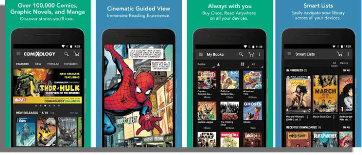 Comics by ComiXology aplicaciones para leer cómics online